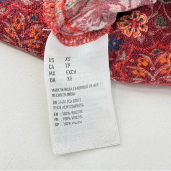 American Eagle AE Mixed Print Pull On Pants XS‎ Boho Festival Hippie Peasant - Picture 11 of 12